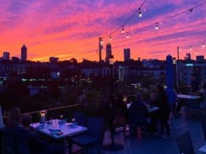 Sunset views at Atlanta's Estrella Rooftop