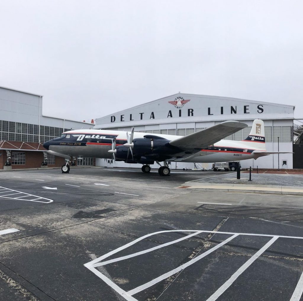 A Delta aircraft at the Delta Flight Museum