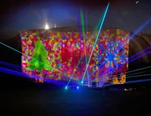 Stone Mountain Park holiday lights extravaganza with lasers and projection