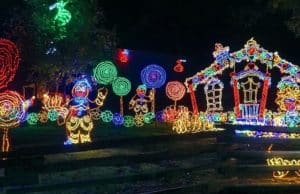 Holiday lights at Rock City