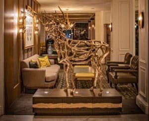 The Whitley Hotel's holiday sculpture
