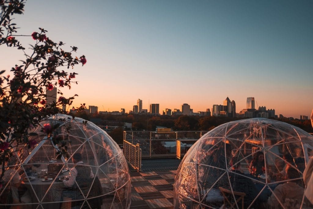 Treat Your Valentine To Gorgeous Sunset Or Starlight Igloo Dining At Ponce City Market