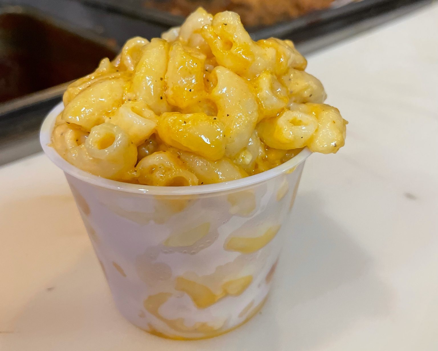 A cup of mac and cheese.