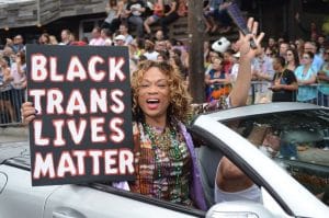 Black Trans Lives Matter sign at Atlanta Pride parade