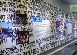 Display at the hip hop exhibition at Atlanta's MODA
