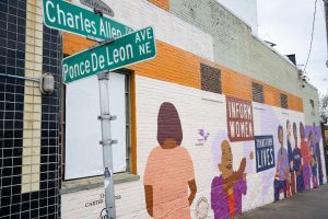 Mural for International Women's Day on Ponce in Atlanta