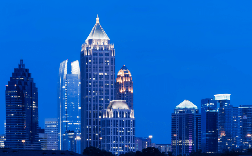 Atlanta skyline at night