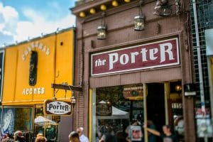 Exterior to Little Five Point's iconic bar The Porter