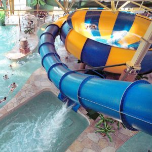 Slide at the water park in Great Wolf Lodge