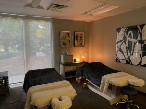 Interiors and massage beds at The Buckhead Massage Company