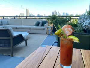 Bloody Mary on the rooftop bar at Bellyard Hotel, 'Drawbar'