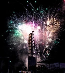 Fireworks display at Centennial Olympic Park for Fourth of July