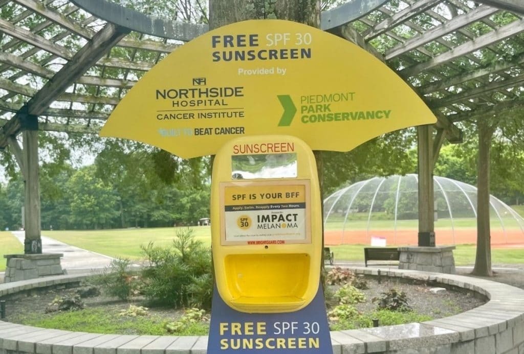 Free sunscreen in Piedmont Park