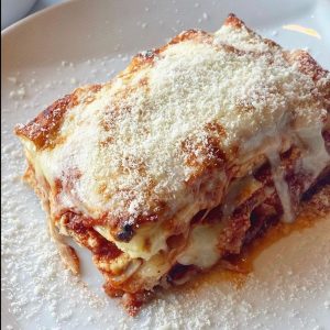 Lasagna from Marietta's iconic Italian restaurant, Piastra