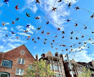 Flying birds in Midtown Atlanta, a new public art installation