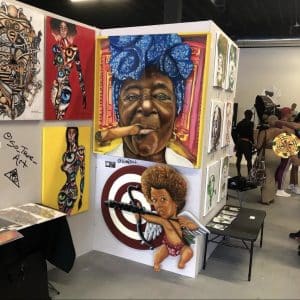 African American art work at Atlanta art pop Basel