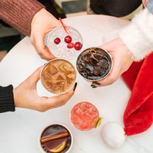 Cocktails at a holiday pop-up in Atlanta