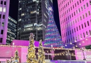 Colony Square's holiday lights and pop-up igloo bar