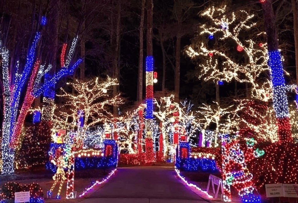 Holiday light display in Kennesaw near Atlanta, Lights of Joy