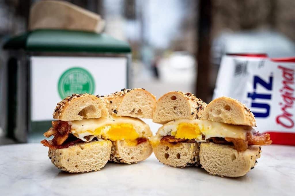 Breakfast bagel from Atlanta's adored Emerald City Bagels