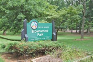 Brownwood Park sign at its entrance
