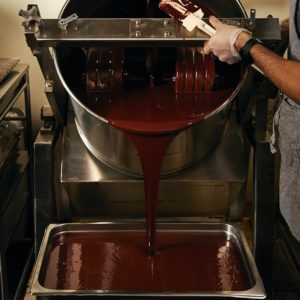 Preparing the chocolate in its liquid form at ATL's adored Xocolatl Small Batch Chocolate