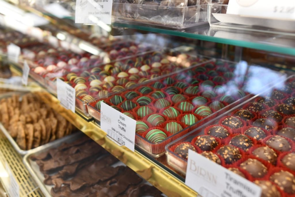 Display Cases of Chocolates at The Fudge Factory