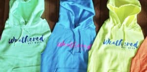 Weathered Not Worn hoodies in different colors