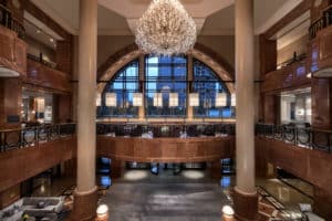 Inside the lobby at Atlanta's luxurious Four Seasons Hotel, one of the select-few five-star hotels in the city