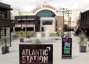 Entrance to Atlantic Station with their Regal Cinema in the backdrop