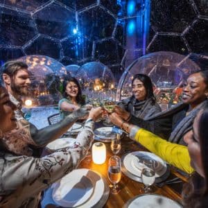 Guests in the igloos at Dinner With A View