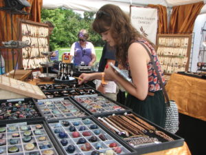 Stones and crystal stall at the annual Chastain Park Spring Arts Festival in Buckhead