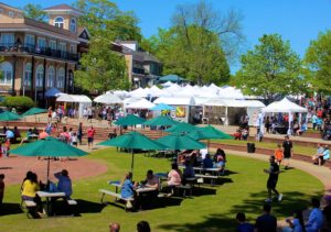 Stalls behind the Plaza in Duluth for their annual springtime arts festival