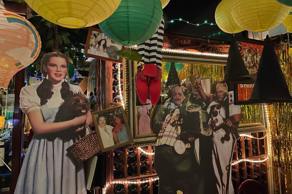 Inside Amore e Amore's Wizard of Oz pop-up, featuring a cut-out of Judy Garland as Dorothy