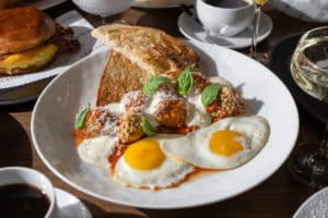 Polpettine & eggs at The Americano