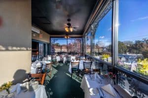 Seating and view from Hal’s "The Steakhouse" in Atlanta