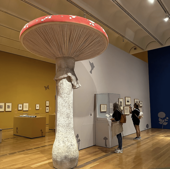 a huge mushroom art exhibit in the High Museum of Art